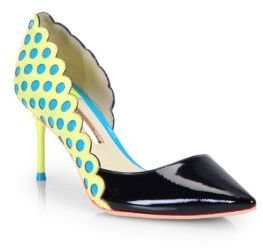 Webster Sophia Aneeka Mixed Media Patent Leather d'Orsay Pumps