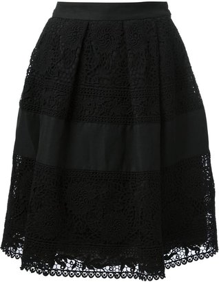 Alberta Ferretti floral crochet skirt