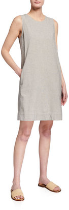 Eileen Fisher Petite Organic Cotton-Linen Ticking Stripe Shift Dress -  ShopStyle