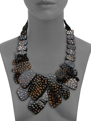Nest Spotted Horn Cluster Statement Collar Necklace