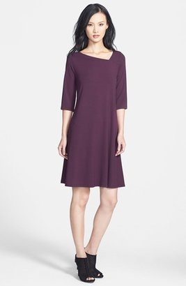 Eileen Fisher Asymmetrical Neck Jersey Dress