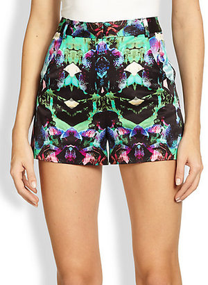 Milly Printed High-Waisted Shorts