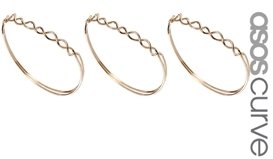 ASOS CURVE Fine Plaited Rings