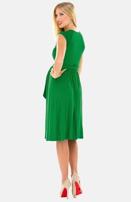 Olian Wrap Style Fit & Flare Maternity Dress