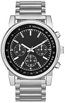 JCPenney FASHION WATCHES Mens Round Case Faux Chronograph Watch