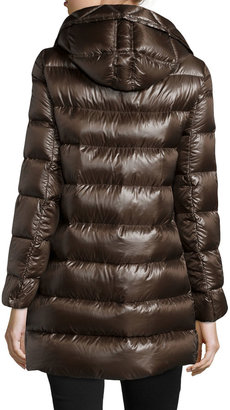 Moncler Suyen Shiny Hooded Puffer Coat