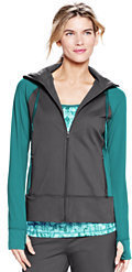 Lands' End Women's Tall Active Hooded Jacket-Pewter Heather