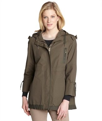 RED Valentino army green bow applique hooded jacket