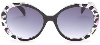 Steve Madden Women's Animal Print Plastic Fashion Sunglasses