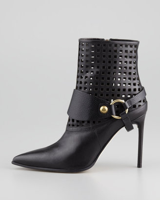 Reed Krakoff Harness Leather Ankle Boot, Black