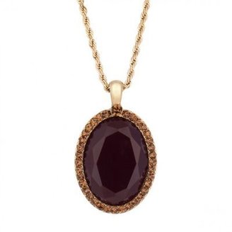Betty Jackson Designer brown oval stone pendant necklace