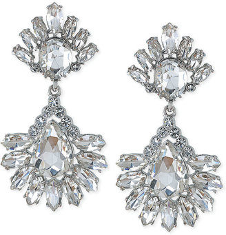 Carolee Silver-Tone Glass Crystal Ornate Drop Earrings