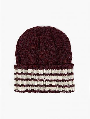 Thom Browne Men's Navy Fold-Over Cable-Knit Beanie Hat