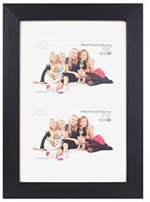 Inov-8 Inov8 British Made Real Wood Picture/Photo Frame, 12x8 Dual Aperture with Two 6x4-inch Insets, Kayla Black