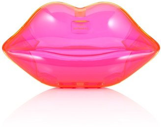 Lulu Guinness Neon Pink Perspex Lips Clutch