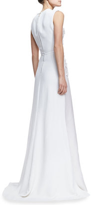 Elie Saab Sleeveless Embroidered-Lace Gown