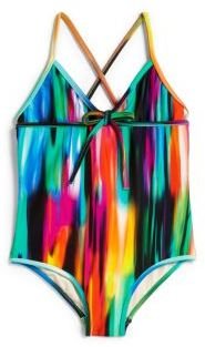 Milly Minis Toddler's & Little Girl's Brushstrokes One-Piece Bathing Suit