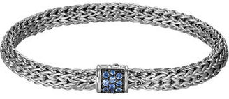 John Hardy Classic Chain Bracelet with Blue Sapphire Clasp