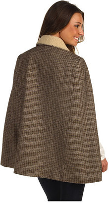 Cole Haan Shearling Collar Wool Capelet