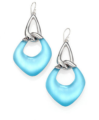 Alexis Bittar Lucite Double-Link Drop Earrings/Blue