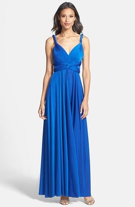 Dessy Collection Convertible Front Twist Jersey Gown