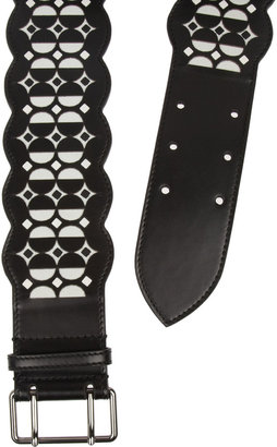Alaia Laser-cut leather waist belt