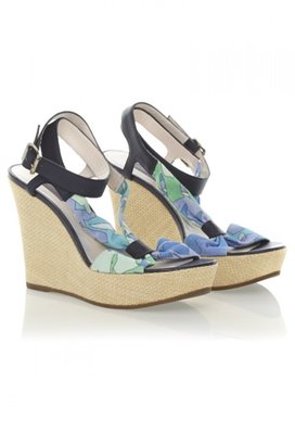 Emilio Pucci Woven Wedge Sandals