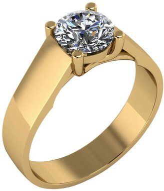 Moissanite 1 Carat 9 Carat Yellow Gold Lucern Setting Solitaire Ring