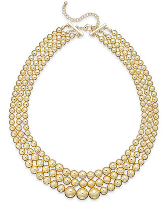Charter Club Gold-Tone Three-Row Graduated Necklace
