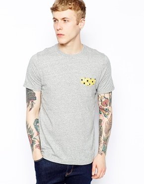 Fred Perry T-Shirt with Polka Dot Trim - Grey