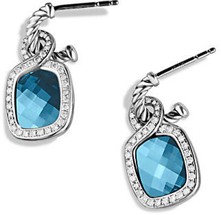 David Yurman Labyrinth Drop Earrings with Blue Topaz and Diamonds