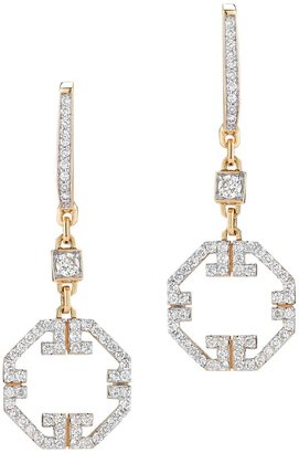 Ivanka Trump Metropolis collection- octagonal link pave diamond drop earrings