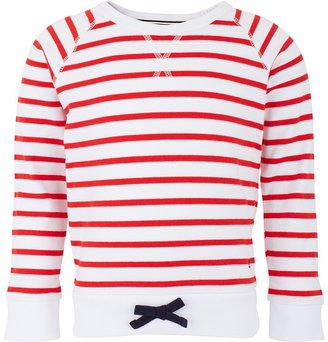 Petit Bateau Red and White Striped Sweatshirt