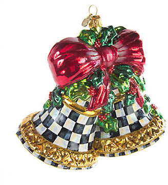 Mackenzie Childs Noel Bells Glass Ornament