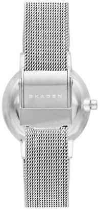 Skagen 'Ancher' Crystal Index Mesh Strap Watch, 26mm