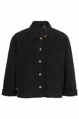 Topshop Womens Black Denim Shirt by Boutique - Black