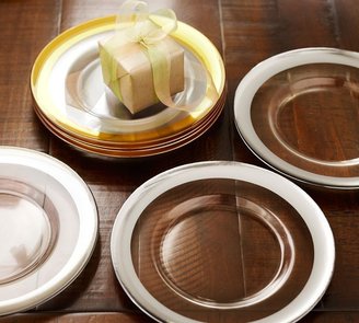 Pottery Barn Metallic Rim Salad Plates, Set of 4