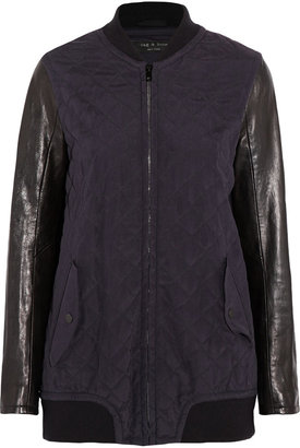 Rag and Bone 3856 Rag & bone Pacific quilted silk and leather jacket