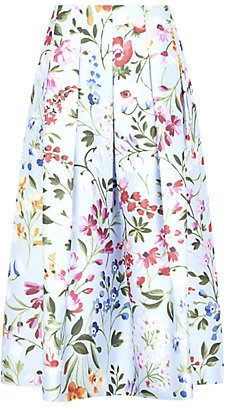 Oscar de la Renta English Garden Print Skirt