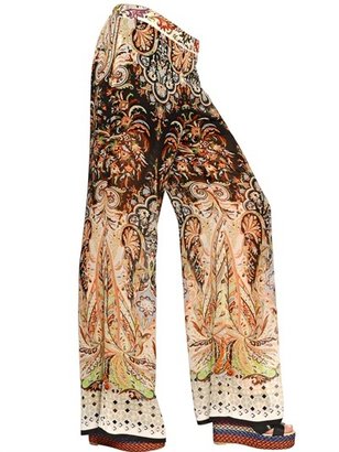 Etro Printed Silk Georgette Trousers