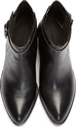 Alexander Wang Black Leather Paneled Martine Boots