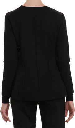 Thakoon Sheer-Inset Flared Pullover Sweater