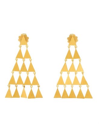 Marie Helene De Taillac 18k Yellow Gold Pyramid Earring