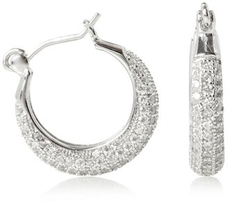 J by Jasper Conran Designer sterling silver dome crystal hoop earrings