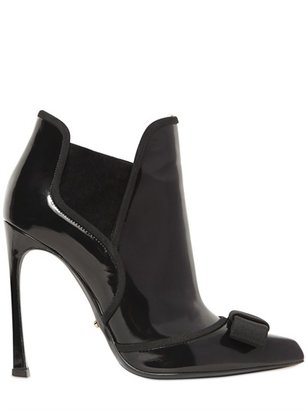 Sergio Rossi 110mm Pierrot Brushed Leather Bow Boots