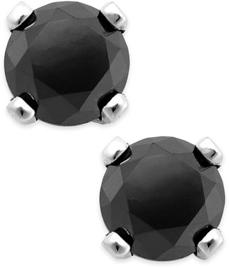 Macy's Black Diamond Round Stud Earrings in 10k White Gold (1/3 ct. t.w.)