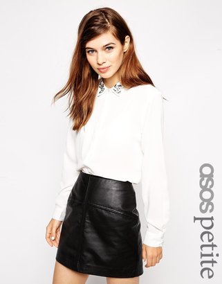 ASOS PETITE Blouse With Embellished Collar