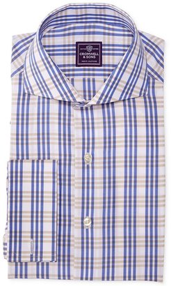 Cromwell & Sons Royal Tan Plaid French Cuff Shirt