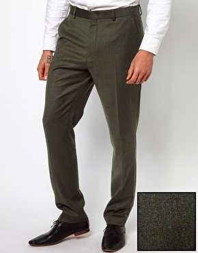 ASOS Slim Fit Suit Trouser in Khaki - Green