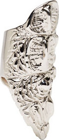 Givenchy Silver Crocodile Skin Ring